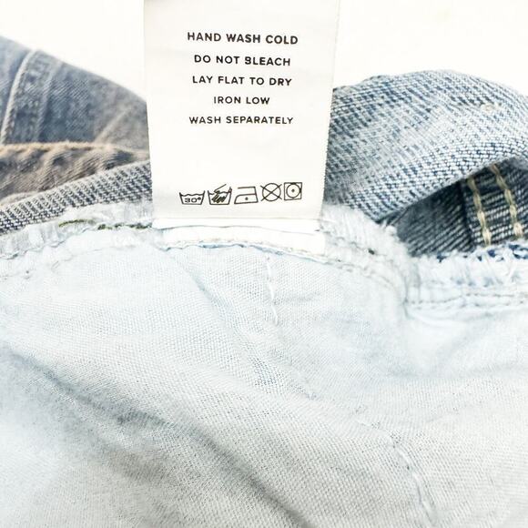 Superdown Vintage Wash Straight Leg Denim Jeans Raw Hem Size 28 - Picture 9 of 10